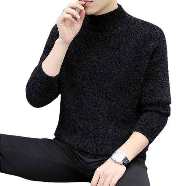

men's sweaters 2021 autumn and winter men long-sleeved round neck sweater, comfortable warm, homely casual knitted pullover, White;black