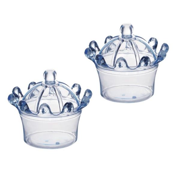 

gift wrap 2pcs crown shape candy box for wedding birthday party bar decoration supplies package kids(transparent li
