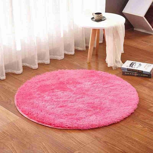 

carpets 1pcs round rug fluffy floor computer yoga mats faux fur carpet indoor kids bedroom living room decor