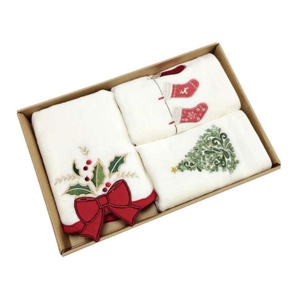 

towel el embroidery bath water absorbent daily square cleaning cloth bathroom cotton blend kitchen christmas pattern festival