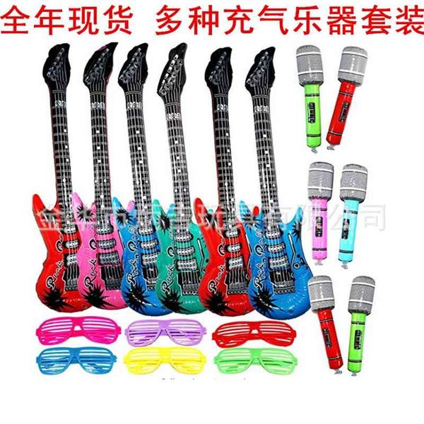 

inflatable instrument set guitar dance toy saxophone inflatable microphone