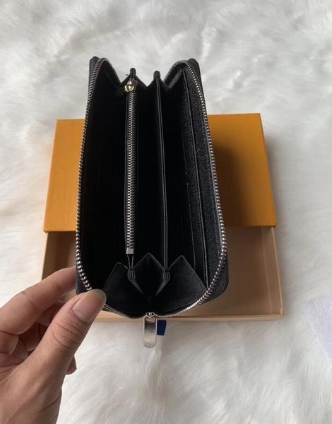 

fashion designer clutch genuine leather long wallet card case with box dust bag with serial number