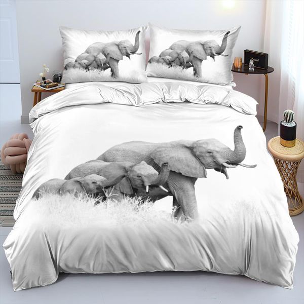 

bedding sets elephant quilt cover 3d custom design animal comforter covers pillow slips 180*200cm full twin double size white bedclothes