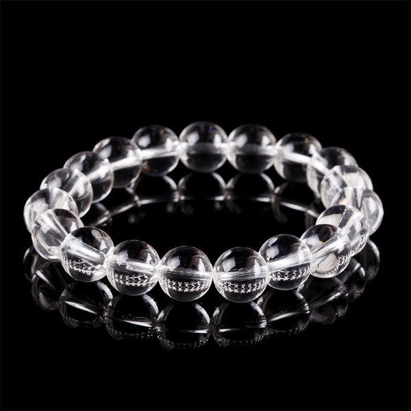 

spring 10-10.5mml beaded, strands t ice transparent white crystal bracelet chain, Black
