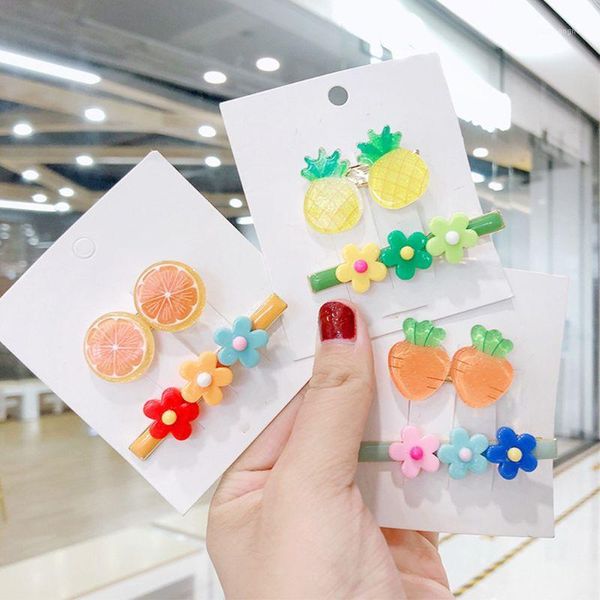 

hair accessories 2pcs female girls cartoon fruit flower clips oil drip shiny candy colorful duckbill hairpins side bangs barrettes1, Slivery;white