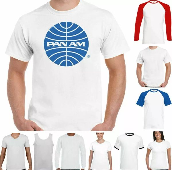 

pan am t-shirt airlines retro airplane catch me if you can movie top, White;black