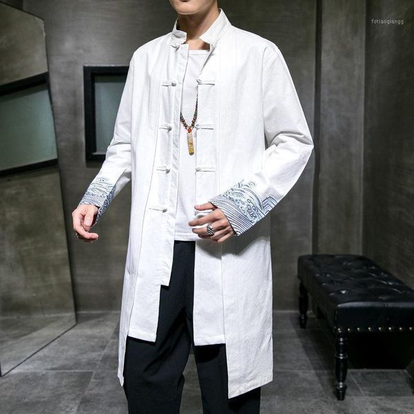 

men's jackets mrgb embroidery chinese style windbreaker coat man casual oversize long male vintage fashion jacket clothing, Black;brown