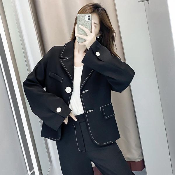 

women's two piece pants fried street suit female 2021 korean leisure fashion student hepburn style two-piece, White