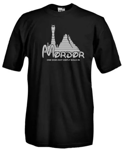 

t-shirt movie m28 mordor, lord of the rings, frodo, gandalf gollum, White;black