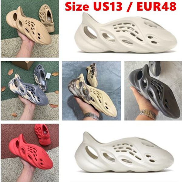 

slides vermillion women men slippers bone moon gray foam runner mineral blue core orange desert sand resin soot glow green luxurys designer, Black