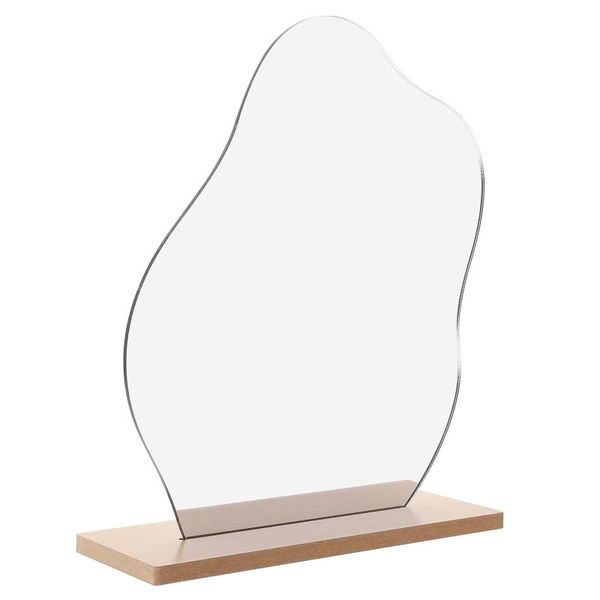 

mirrors 1pc irregular cosmetic mirror bedroom with wooden base (assorted color)