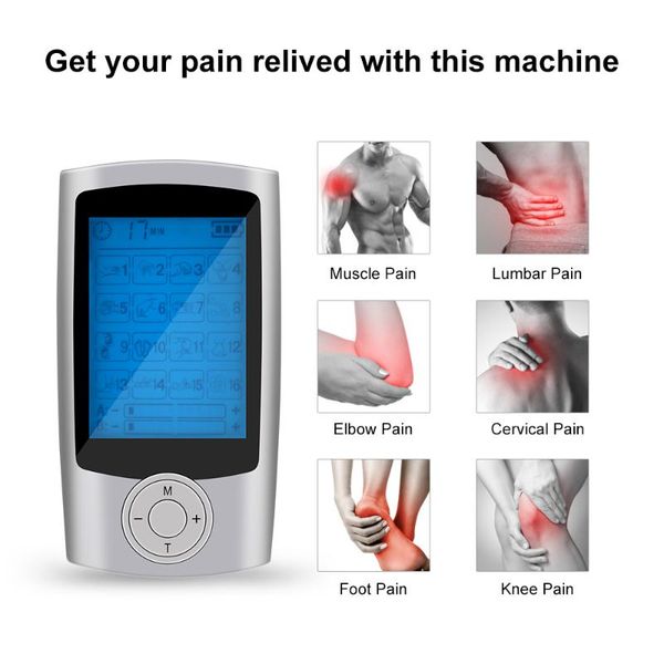 

dual electric tens low frequency unit lower back pain relief digital screen ems machine muscle stimulator massager massagers