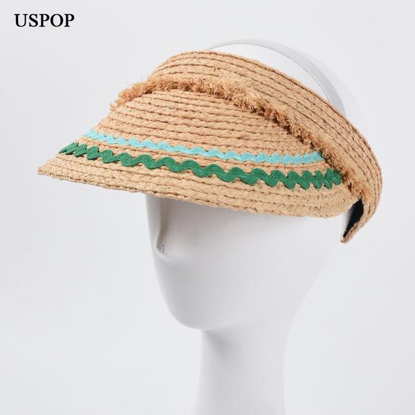 

wide brim hats uspop summer caps raffia straw sun women shade beach, Blue;gray