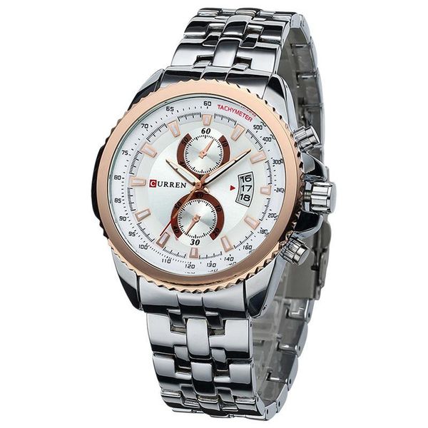 

wristwatches curren man's wristwatch quartz fashion watch men luminous, calendar relogio masculino, Slivery;brown