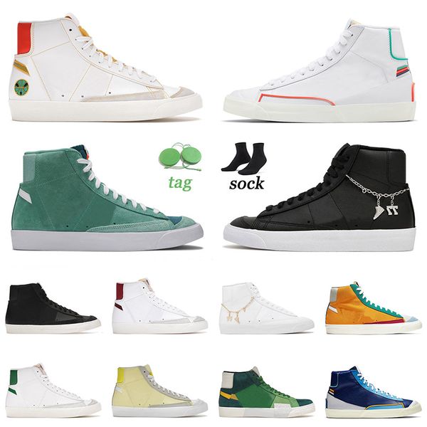 

2022 x blazer mid 77 vintage jade green running shoes raygun white team red pine green hallows eve men women sports sneakers trainers