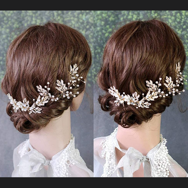 

vintage gold bridal hair comb and hairpins set leaf handmade rhinestone women headpieces wedding hair accessories for bride, Silver