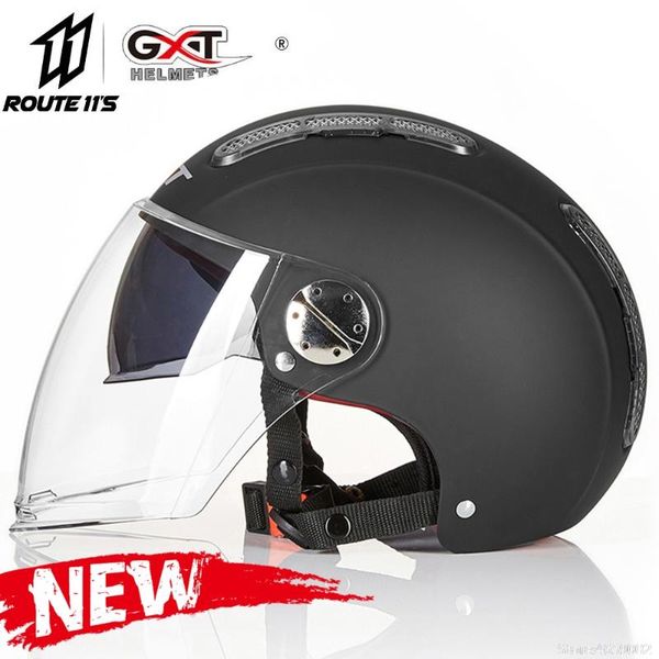 

motorcycle helmets gxt helmet open face summer moto dual lens casco capacetes motorbike electric riding black