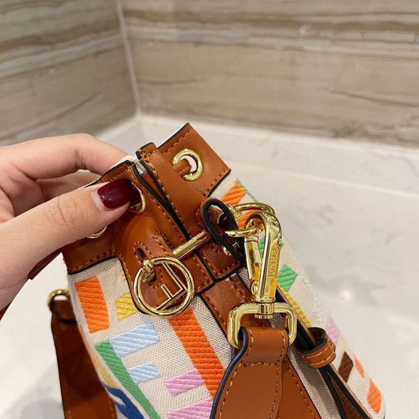 

women hand bags 2021 new trend fashion mini single shoulder bucket bag printing handle drawstring crossbody versatile old flower