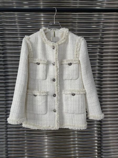 

women's jackets 2021fw autumn women vintage tweed jacket female luxury casual outerwear overcoat coat 2 color ddxgz2 10.20, Black;brown