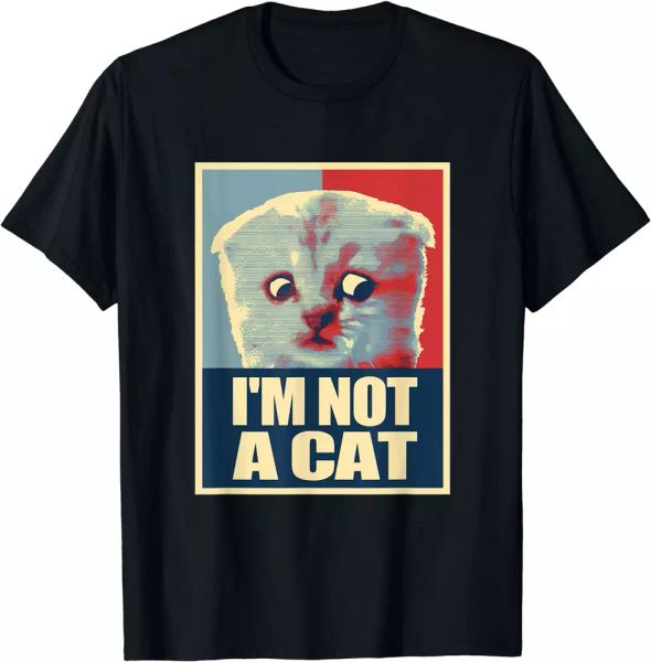 

funny i'm here live i'm not a cat meme zoom humor gifts t-shirt, White;black