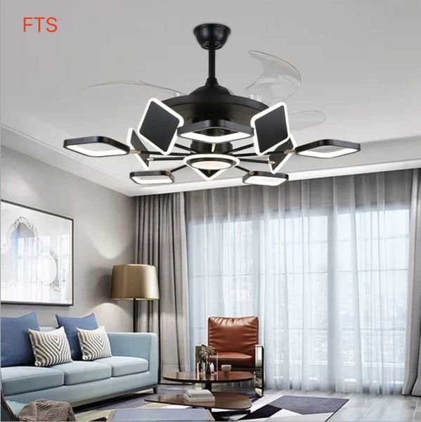 

electric fans living room modern invisible fan light nordic minimalist led inverter study chandelier personality bedroom lamp
