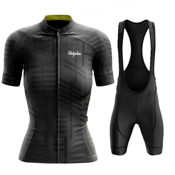 

racing sets ravpha 2021 pro team summer cycling jersey clothing bicycle mtb bike downhill breathable quick dry shirt women short sleeve set, Black;blue