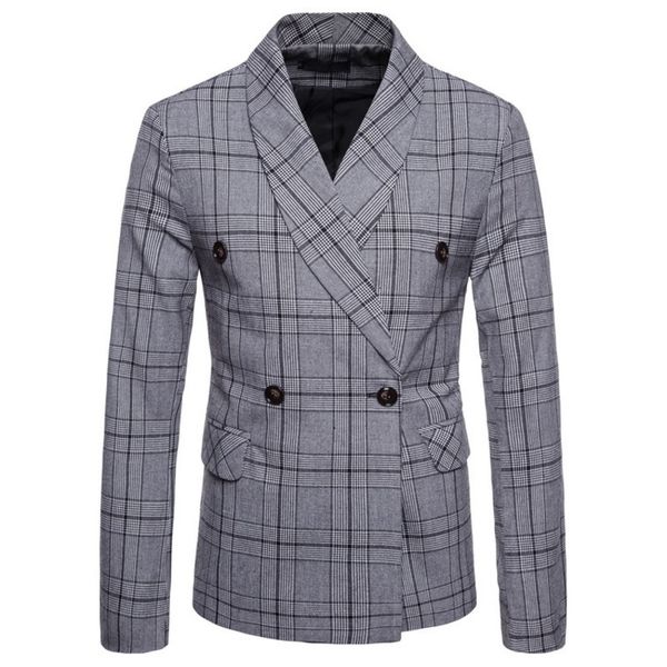 

autumn men's batch of double row button cheed suits 9637, White;black