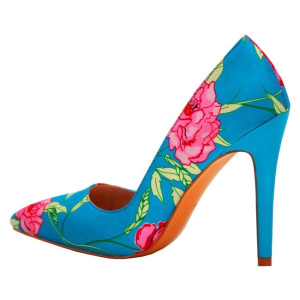 

sandals olomm arrival female high-heeled retro-pumps beautiful toe pointing elegant blue shoes women's party size eua 4-.5 brcb, Black