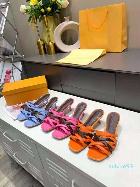 

luxury brand women's sandals 2021 summer high heels fashion dress shoes d4-3 2021, Black