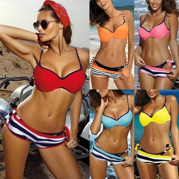 Женское бикини Push Up Bra Boy Shorts Спортивные купальники Пляжная одежда для купания Y0820