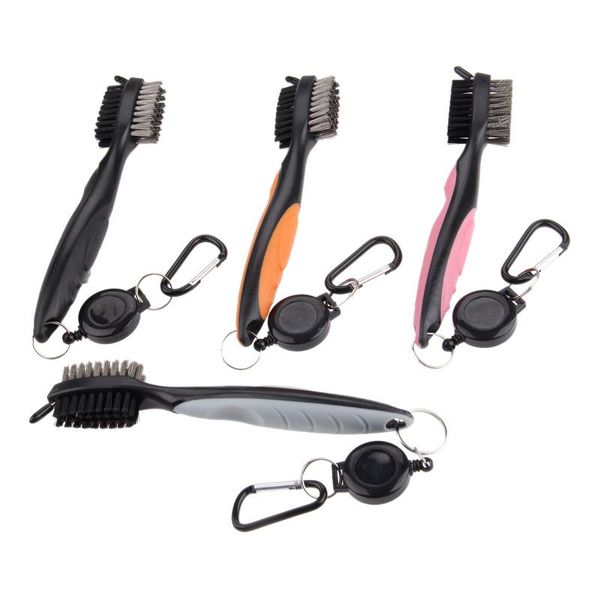 

golf training aids 3 in 1 club brush groove cleaning 2 sided putter irons woods ball cleaner tool kit keychains