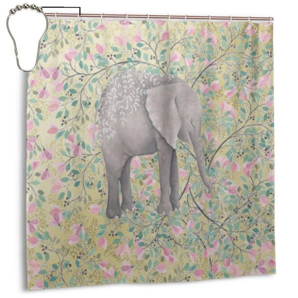 

shower curtains watercolor elephant flowers waterproof polyester bathroom curtain with hooks decoration