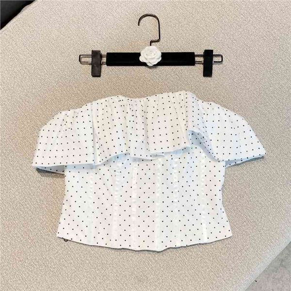 

spring arrivals solid color sleeveless double layer mesh lace wave dot bra fashion women t-shirt mz919 210525, White