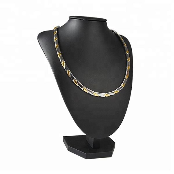 

fashion two tone color healthy energy power magnetic titanium necklace, Black