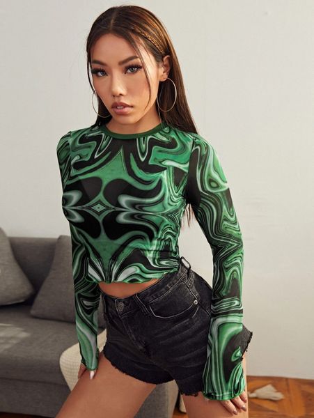 

lettuce edge marble mesh without bra o6sq#, White