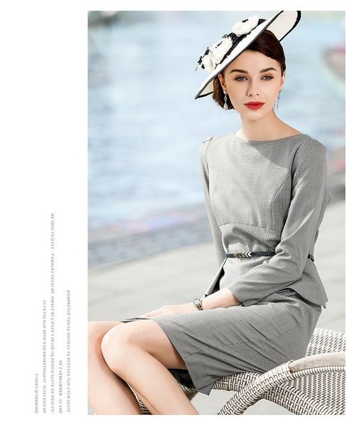 

casual dresses elegant dress for women 2021 long sleeve spring autumn vintage retro fashion ruffle work wear design office lady female, Black;gray