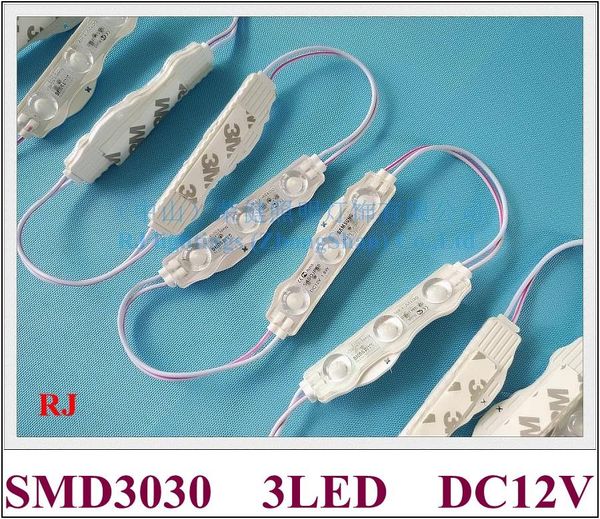 

injection led module light waterproof dc12v smd 3030 3 2w 75mm*18mm*8mm aluminum pcb transparent style high bright modules