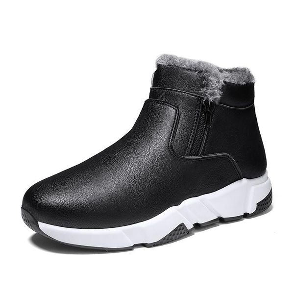 

boots 2021 men winter shoes plus size 44 with fur black sneakers male casual footwear booties snow botas hombre
