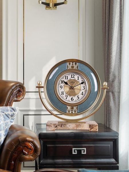

desk & table clocks retro living room fashion clock simple silent art small office antique vintage decor relogio mesa by50dc