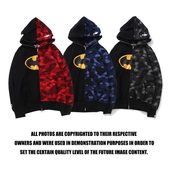 

men's hoodies & sweatshirts colorblock camouflage sweatshirt red&blue&black m~2xl