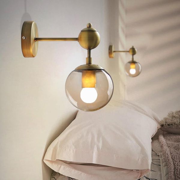 

magic bean retro creative nordic style american country glass wall lamp bedroom bedside el guest room decorative