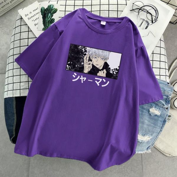 

women's t-shirt satoru gojo umlimited white women harajuku ins fashion t shirt korean style 2021 summer soft womens kwaii shirts