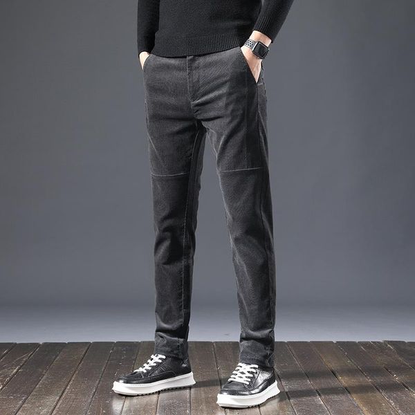 

business men's jean straight corduroy pants breathable casual 28-40, Black