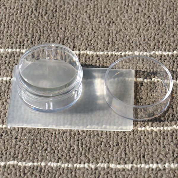 

nail art kits 4cm big jelly pure clear stamper set with cap silicone refill head polish print manicure stamping transfer plate tools