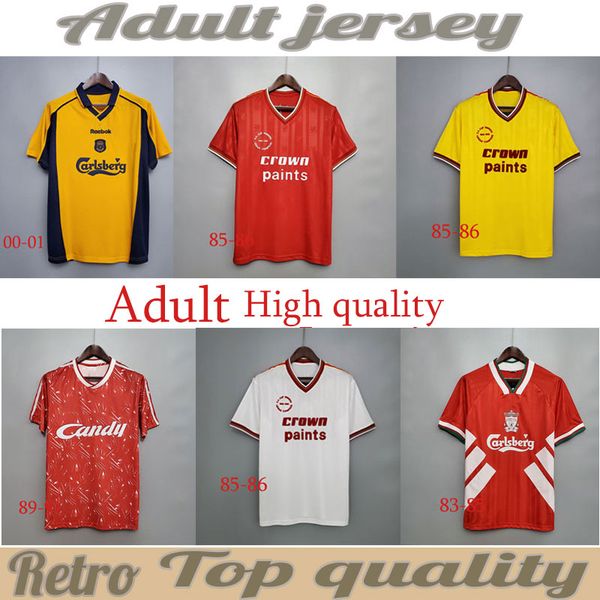 

retro version soccer jersey 00 01 04 05 81 84 85 86 89 93 94 96 95 97 98 rush torres kuyt fowler liv john barnes erp ool classic vintage kit, Black;yellow