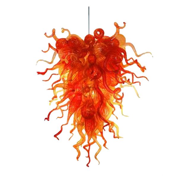 

flower shape orange pendant lamps crystal chandelier 32 by 44 inches blown glass art chandelier-lights for living room modern decoration