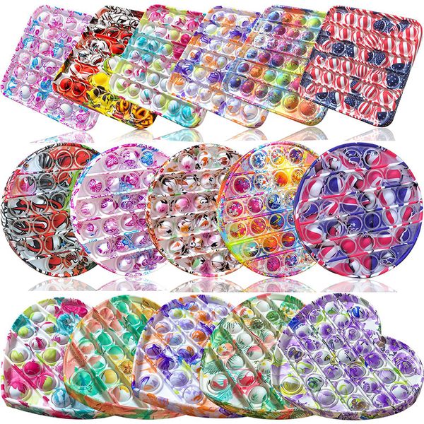 

sided printing fitget toys push it kid bubble sensory decompression toy autism special needs stress reliever
