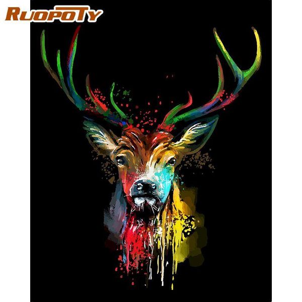 

paintings ruopoty frameless diy painting by numbers animals modern picture canvas for home wall art decors 40x50cm