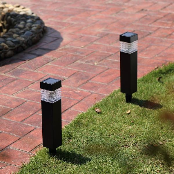 

lawn lamps 6pcs design led solar light for garden decoration outdoor waterproof lights black brown lattice yard lamp