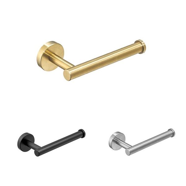 

toilet paper holders black towel hook bathroom 304 stainless steel razed rack roll hole-gold